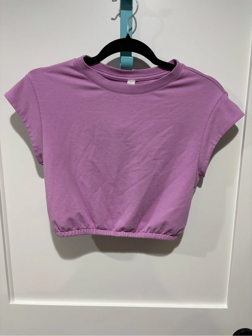 Alo Yoga Dreamy Crop Short Sleeve Top Lavender XS